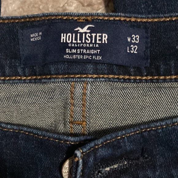 NWOT - Men’s Hollister Jeans (Dark Washed- Slim Straight) EPIC FLEX (33x32).. - Picture 2 of 9
